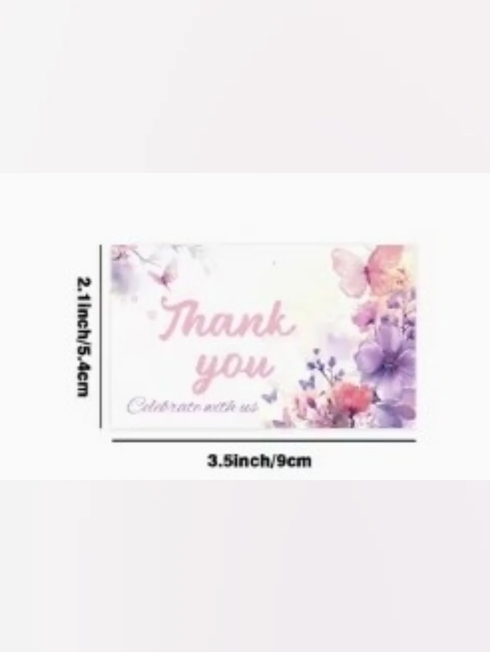 Thank You Floral Party Favor Cards 50 Qty